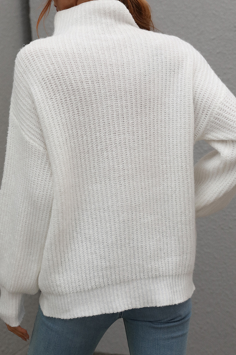 Casual Solid Patchwork Turtleneck Sweaters (6 Colors)