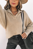 Casual Solid Patchwork Turndown Collar Sweaters(7 Colors)