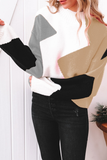 Casual Solid Patchwork Half A Turtleneck Sweaters (5 Colors)