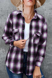 Casual Plaid Patchwork Turndown Collar Blouses(6 Colors)