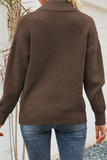 Lässige, solide Patchwork-Pullover mit Reißverschlusskragen (5 Farben)