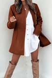 Casual Solid Patchwork Cardigan Collar Outerwear(5 Colors)