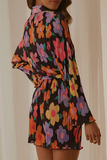 Casual Print Patchwork Turndown Collar Shirt Dress Dresses(3 Colors)