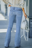 Casual mudança gradual patchwork cintura média corte bota jeans jeans