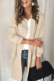 Casual Solid Patchwork Turn-back Collar Outerwear(6 Colors)