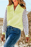 Casual Patchwork Lace Shirt Collar Blouses(6 Colors)
