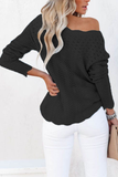Casual Solid Hollowed Out Patchwork O Neck Sweaters(7 Colors)