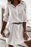 Casual Solid Patchwork POLO collar One Step Skirt Dresses