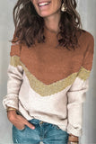Lässige Farbblock-Kontrast-O-Ausschnitt-Pullover (5 Farben)