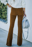 Fashion Casual Solid Solid Color Boot Cut High Waist Solid Color Bottoms(6 Colors)