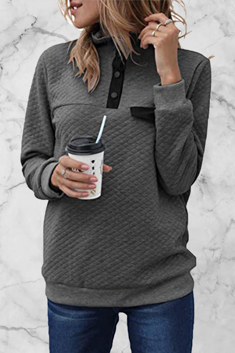 Casual Solid Patchwork Turtleneck Hoodies(7 Colors)