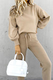 Casual Solid Color Turtleneck Long Sleeve Two Pieces(8 Colors)