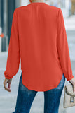Casual Solid Fold V Neck Tops(6 Colors)