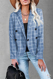 Work Street Plaid Patchwork Turn-back Collar Outerwear(4 Colors)