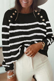 Casual Sportswear Striped Patchwork O Neck Sweaters(3 Colors)