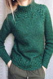 Suéteres casuais de cor sólida meia gola alta (6 cores)