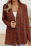 Casual Buttons Solid Color V Neck Cardigans(5 Colors)