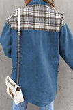Street Plaid Gestreifte Patchwork-Taschen-Umlegekragen-Oberbekleidung (6 Farben)