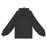 Suéteres casuais de gola alta de cor sólida de rua (5 cores)
