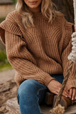 Süße, elegante, solide Patchwork-Pullover mit O-Ausschnitt (3 Farben)