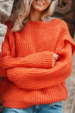 Süße, elegante, solide Patchwork-Pullover mit O-Ausschnitt (3 Farben)