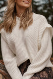 Süße, elegante, solide Patchwork-Pullover mit O-Ausschnitt (3 Farben)