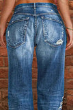 Jeans jeans retos rasgados com retalhos de rua casuais (3 cores)