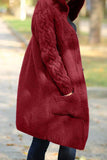 Einfarbige Strickjacken mit Kapuze und einfarbigen Taschen (8 Farben)