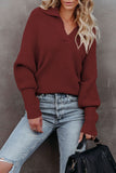 Elegante einfarbige Pullover mit Umlegekragen (7 Farben)