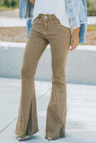 Einfarbige Hose im Street-British-Style mit einfarbigem Patchwork und hoher Taille