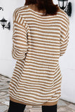 Vestidos de manga comprida xadrez listrado patchwork com decote em V