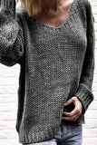 Lässige einfarbige Pullover mit V-Ausschnitt (6 Farben)
