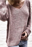 Lässige einfarbige Pullover mit V-Ausschnitt (6 Farben)