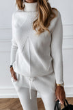 Casual Solid Solid Color Turtleneck Long Sleeve Two Pieces