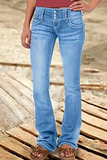 Street Patchwork zerrissene Boot-Cut-Jeans mit hoher Taille (8 Farben)