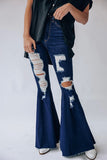 Casual Street Solid Ripped Regular Denim Jeans