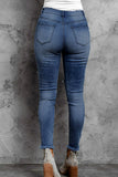 Lässige Patchwork-Jeans aus altem, normalem Denim