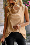 Casual Sweet Solid Patchwork Scarf Collar Tops