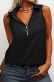 Sexy Casual Solid Zipper Turndown Collar Tops(5 Colors)