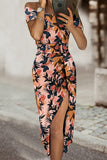 Süße, elegante, florale, nicht positionierende, bedruckte, schulterfreie Patchwork-Kleider in A-Linie (6 Farben)