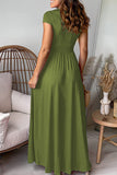 Elegant Solid Slit V Neck Evening Dress Dresses(7 Colors)