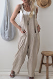 Casual Solid Make Old Patchwork Square Collar Loose Jumpsuits(5 Colors)