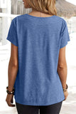Lässige, tägliche, solide, asymmetrische T-Shirts mit U-Ausschnitt