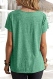 Casual Daily Solid Asymmetrical U Neck T-Shirts(5 Colors)