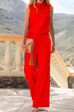 Casual Street Solid Solid Color O Neck Loose Jumpsuits(4 Colors)