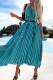 Sweet Elegant Solid Fold With Belt Solid Color Halter Princess Dresses(5 Colors)