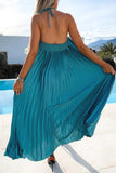Sweet Elegant Solid Fold With Belt Solid Color Halter Princess Dresses(5 Colors)