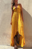 Sexy Vacation Geometric Frenulum Sling Dress Dresses(6 Colors)