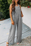 Casual Daily Solid Pocket Fold Square Collar Loose Jumpsuits (3 Farben)