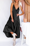 Casual Simplicity Solid Solid Color V Neck Pleated Dresses
